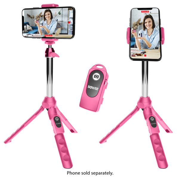 Pink Rip Rod Bower 6-in-1 Tripod Selfie Stick (Pink)