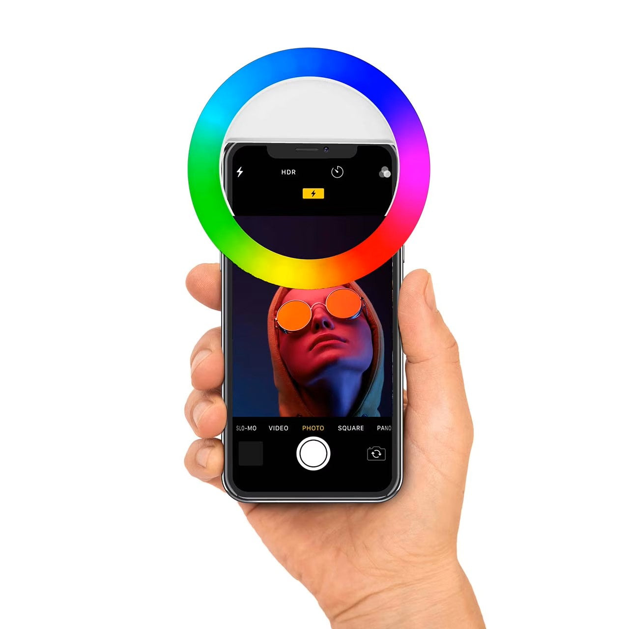 Bower RGB Phone Clip LED Light for Selfies, Makeup Apply, and More; White