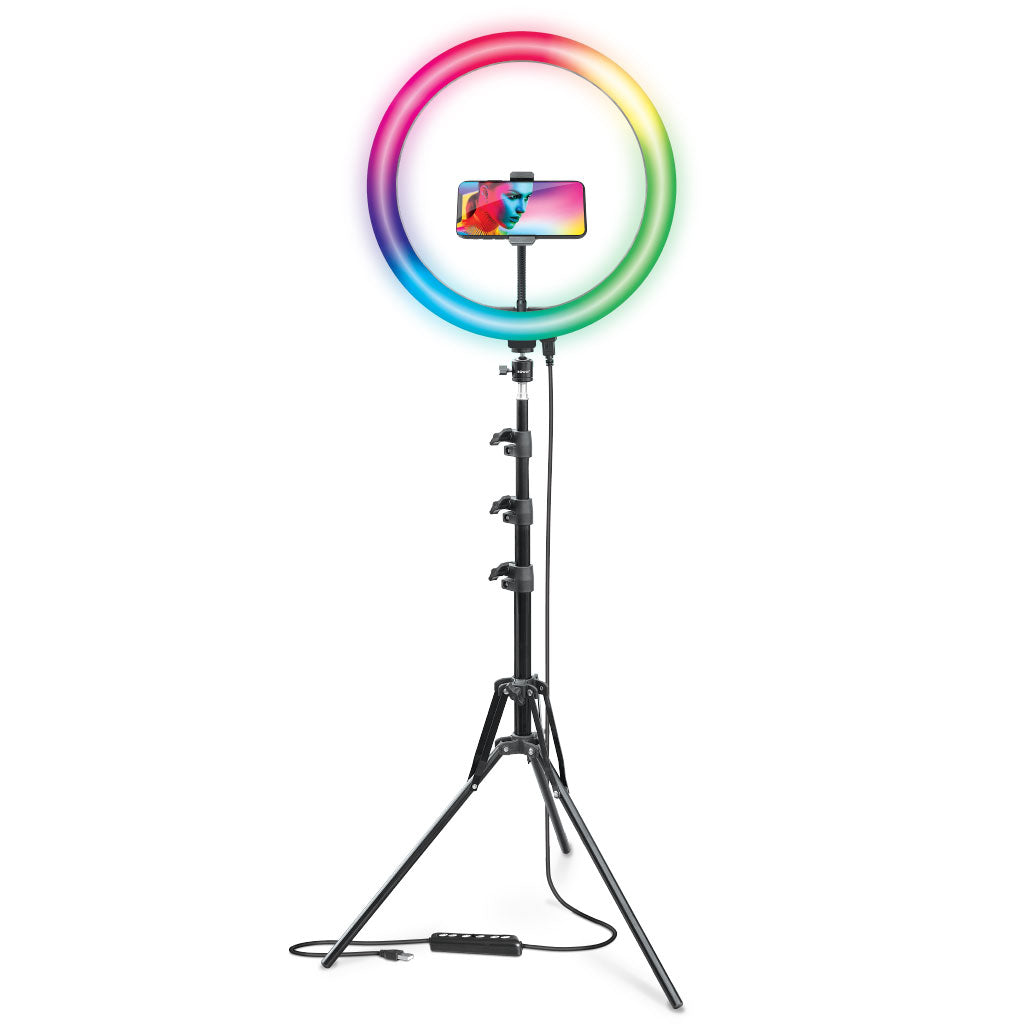 Bower 16" RGB Selfie Ring Light Studio Kit with Wireless Remote Control and Tripod