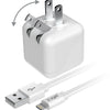 Dual USB Wall Charger + 4ft Lightning Cable