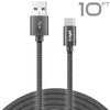 10ft USB-C 2.0 To USB-A Braided Cable